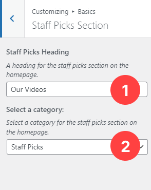 Basics Panel - Staff Picks Section