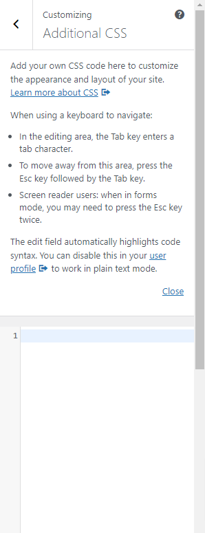 Additional CSS Panel